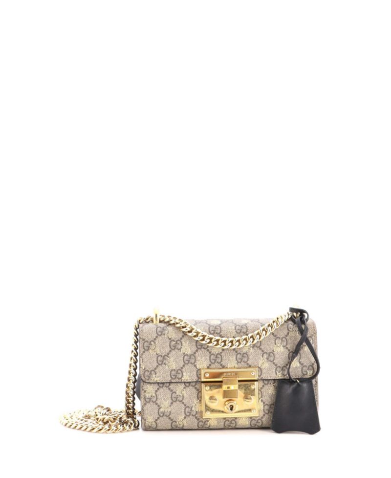 Small Padlock Shoulder Bag Printed GG Coated Canvas