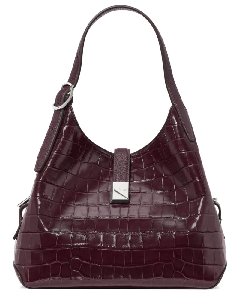 Deco Croc-Embossed Large Satchel Bag