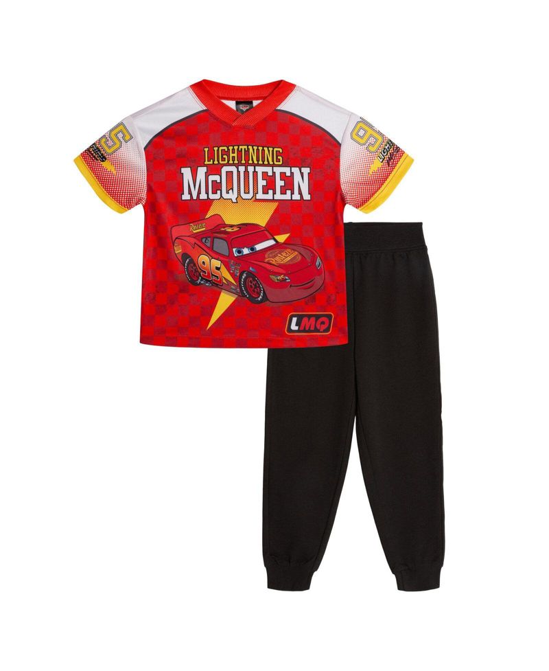 Lightning McQueen Boys' Athletic 2-Piece Tee and Joggers Set