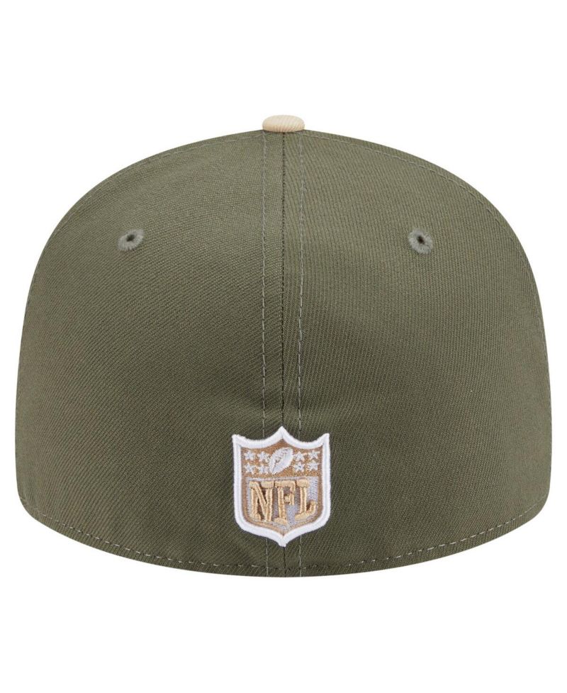 Men's Light Beige/Olive Miami Dolphins Two-Tone Color Pack Split Panel 59FIFTY Fitted Hat