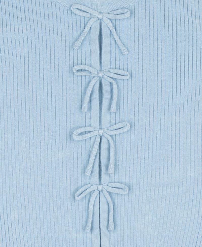 Girls' 7-16 Rib Knit Bow Top and Skort, 2-Piece Set