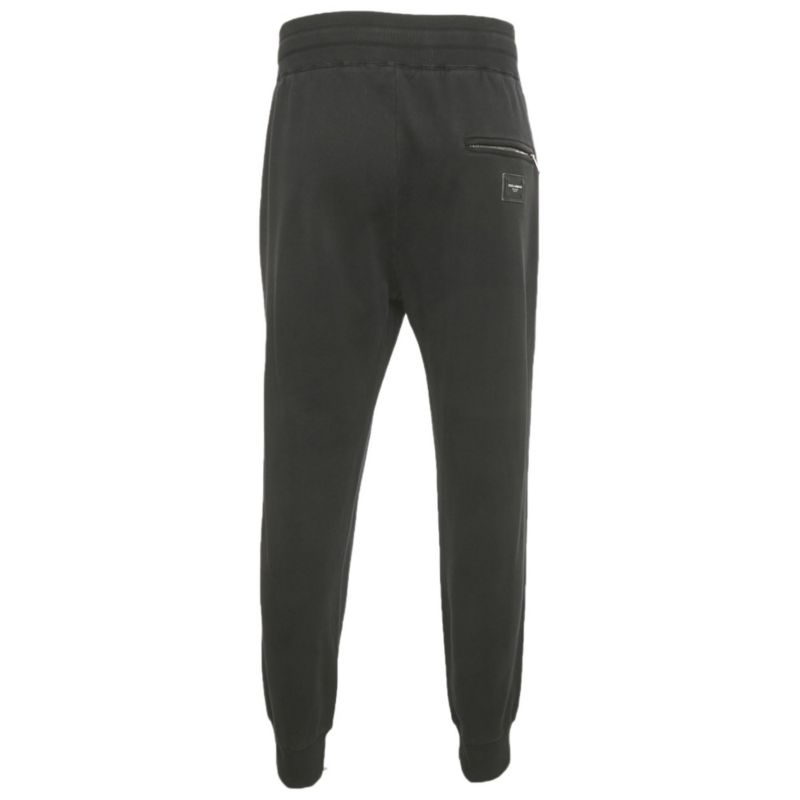 Men's Black Cotton Logo Plaque Joggers