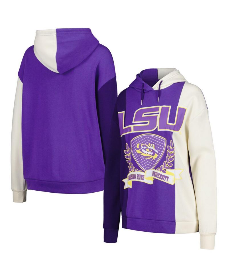 Women's Purple LSU Tigers Hall of Fame Colorblock Pullover Hoodie