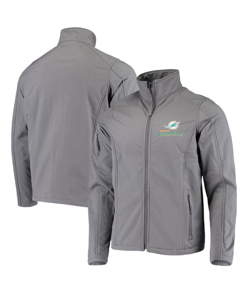 Men's Charcoal Miami Dolphins Sonoma Softshell Full-Zip Jacket