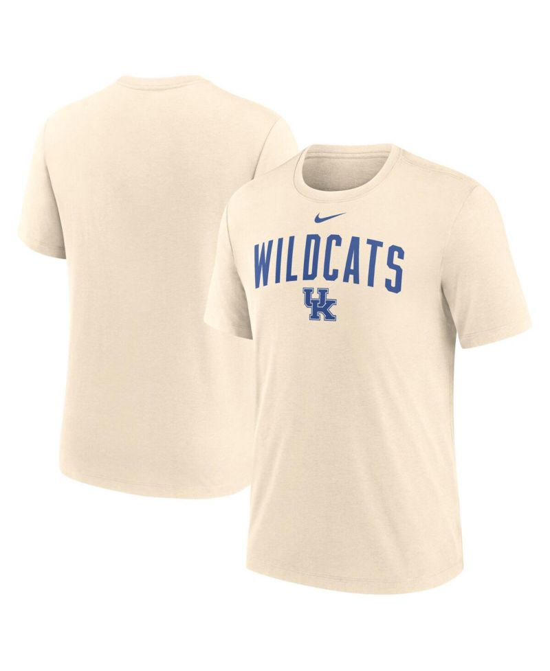 Men's Cream Kentucky Wildcats Natural Arch Logo Tri-Blend T-Shirt