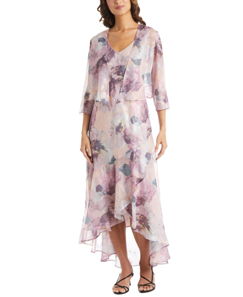 2-Pc. Floral-Print Jacket & Gown Set