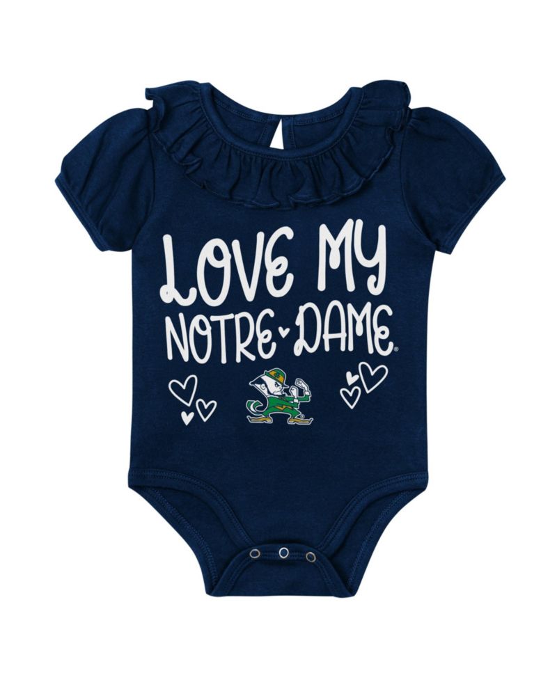 Baby Boys' and Girls' Notre Dame Fighting Irish Playtime Ruffle Short-Sleeve Bodysuit, 2-Piece Set
