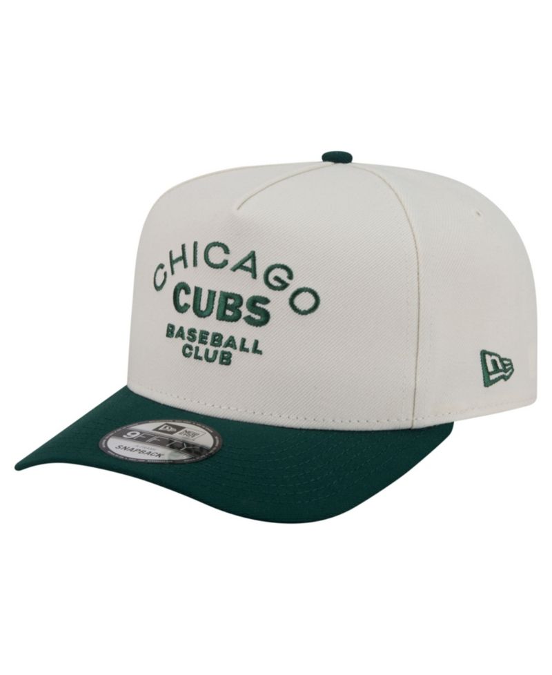 Men's Cream/Dark Green Chicago Cubs Chrome A-Frame 9FIFTY Snapback Hat