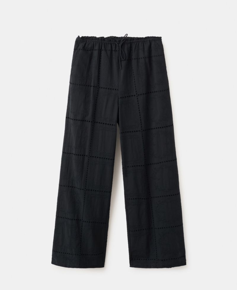 Women's Eyelet Embroidery Cotton Pants