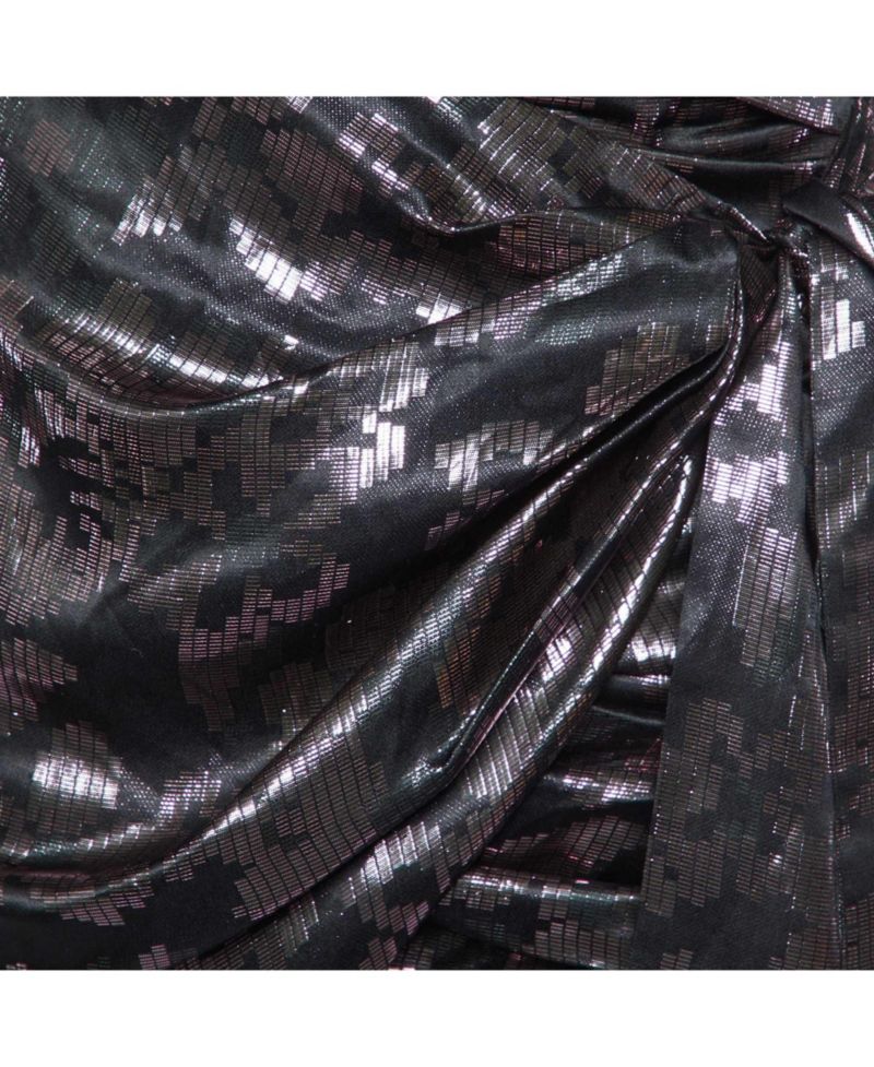 Women's Metallic Silk Lurex Draped Madly Mini Skirt