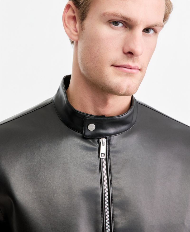 Men's Faux Leather Moto Jacket