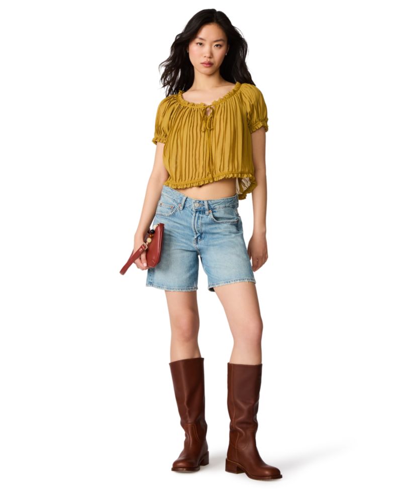 Women's Theodora Puff Short-Sleeve Crop Top