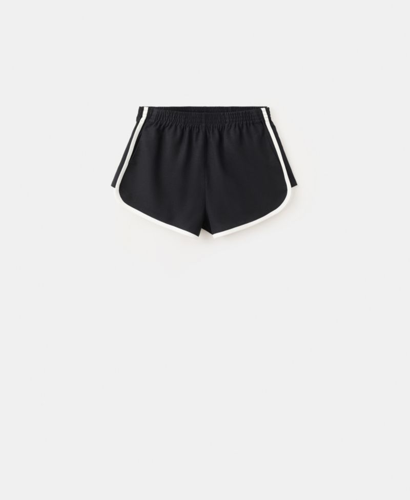 Women's Contrasting Stripes Linen-Cotton-Blend Shorts