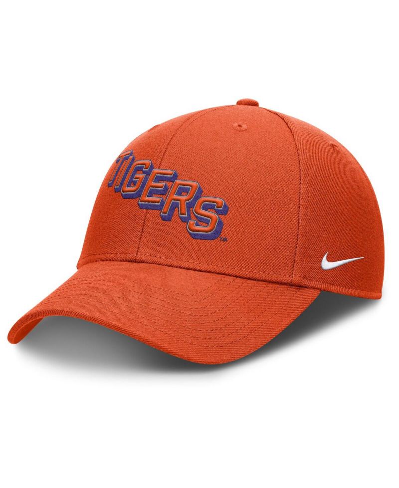 Men's Orange Clemson Tigers Slanted Primetime Rise Performance Adjustable Hat