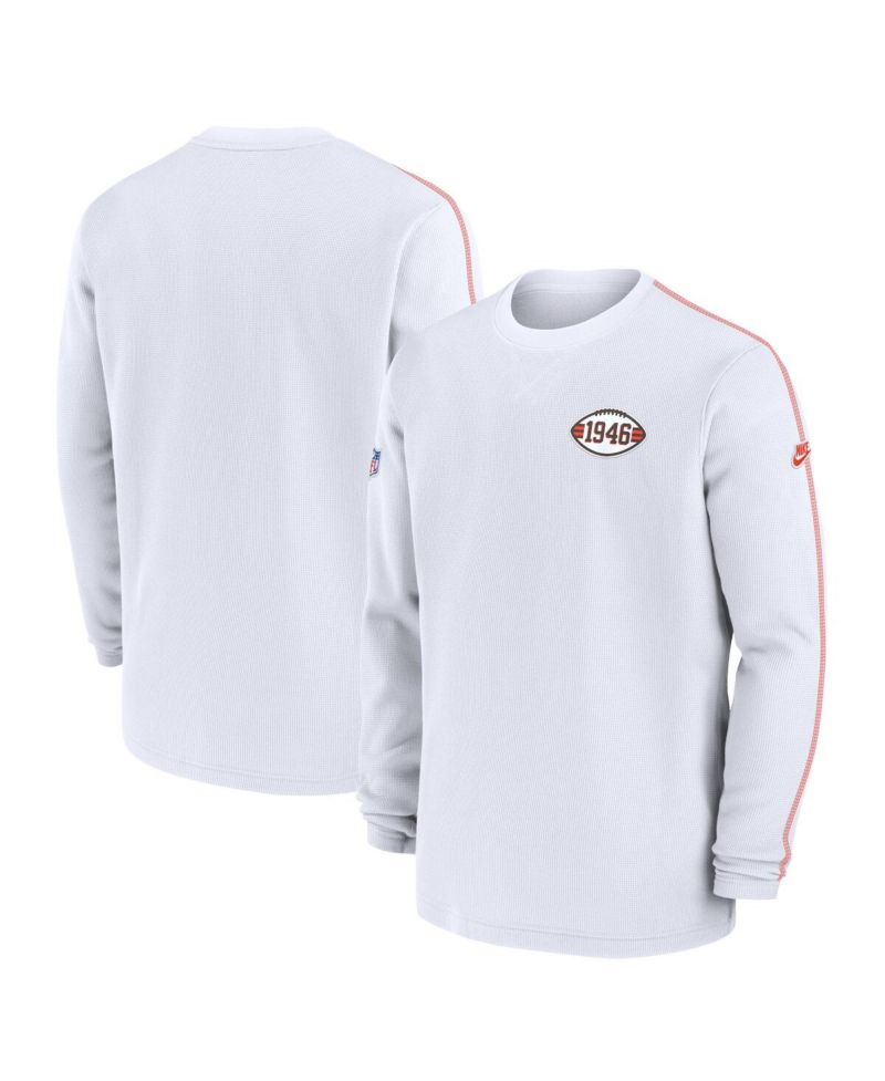 Men's White Cleveland Browns Alternate Logo Coach Long Sleeve T-Shirt