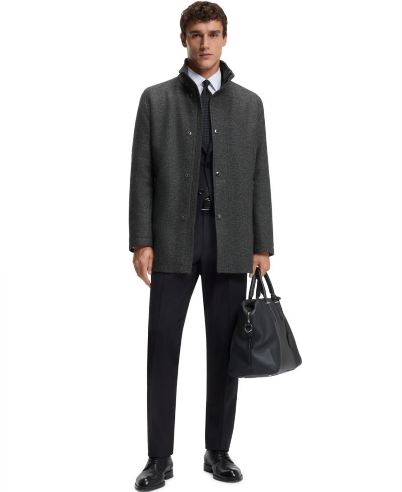 Men's Relaxed-Fit Wool-Blend Coat