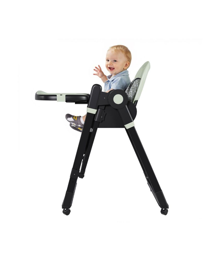 Convertible Baby High Chair to Rocker with 5-Point Harness (Dark Green