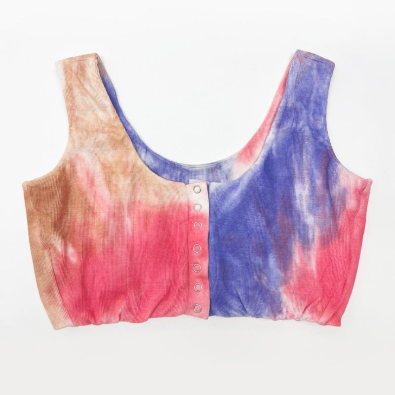 Women's Tie-Dyed Quinn Top with Front Opening
