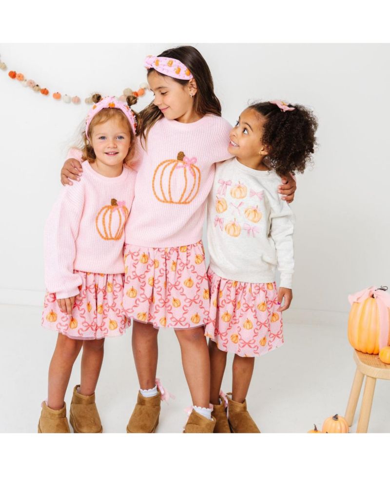 Little and Big Girls Pumpkin Trellis Tutu Skirt