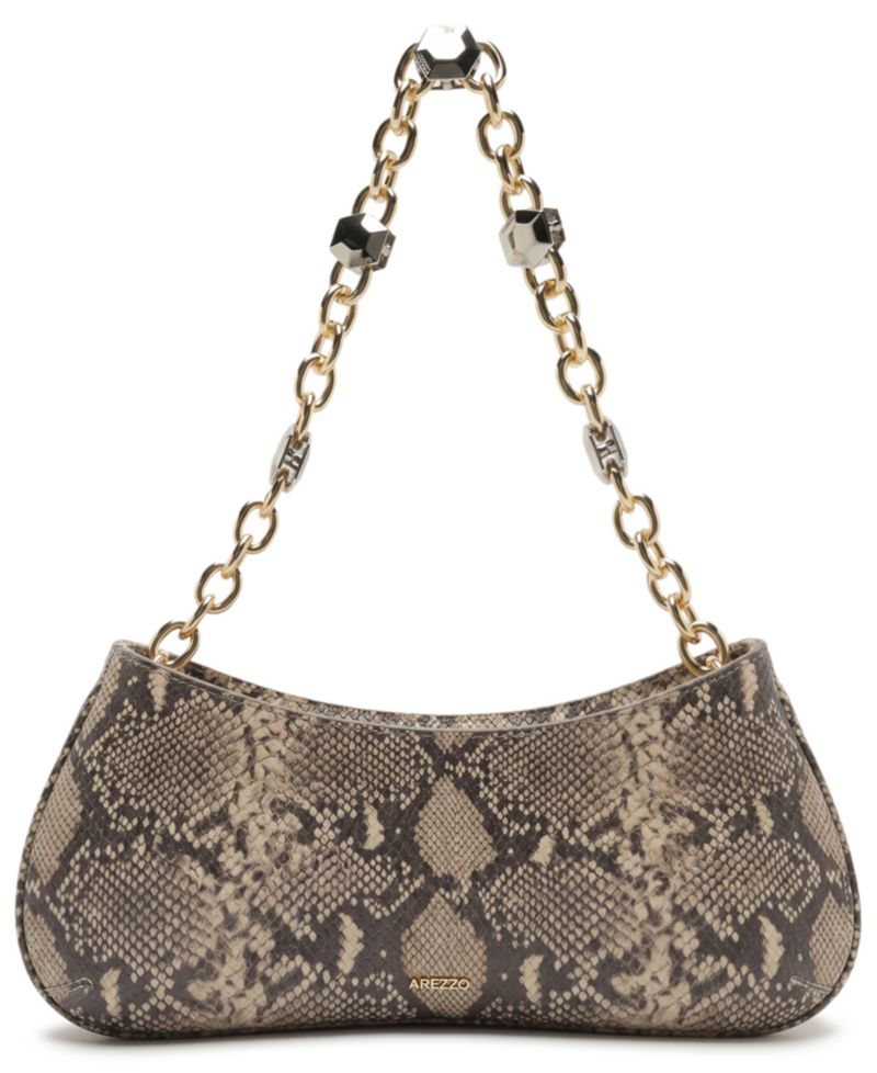 Luna Small Leather Chain Baguette Handbag