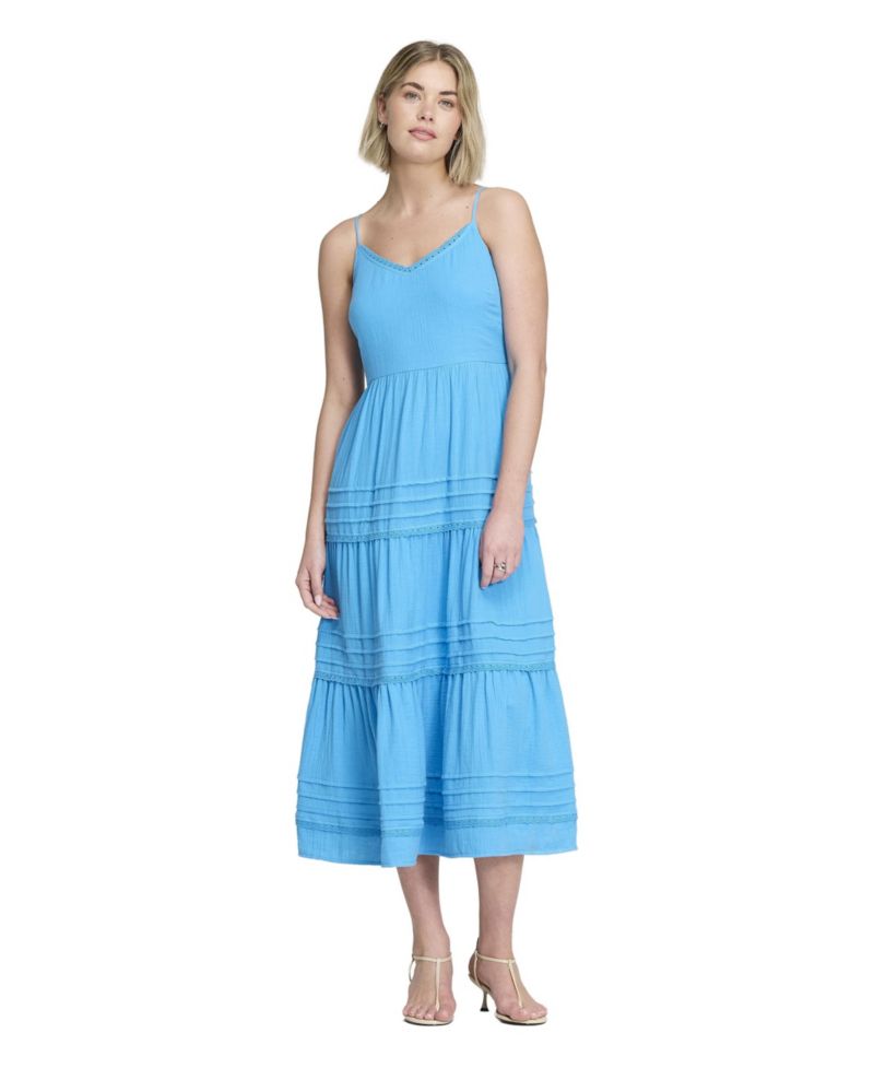 Women's Hazel Cotton Tiered Midi Dress