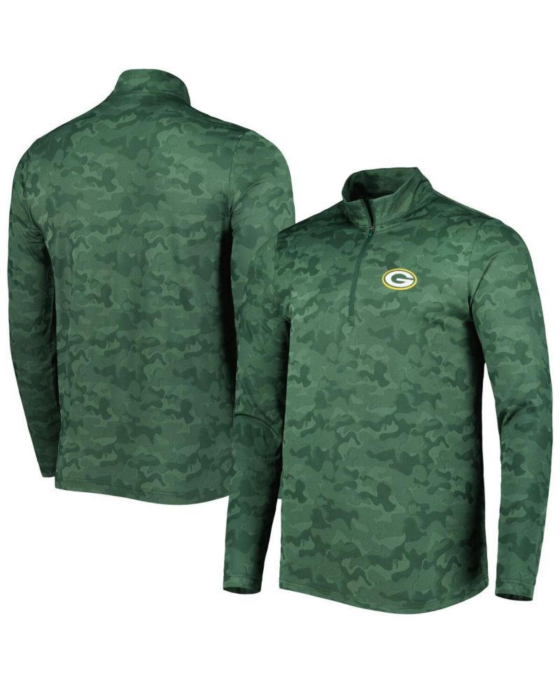 Men's Green Green Bay Packers Brigade Quarter-Zip Sweatshirt
