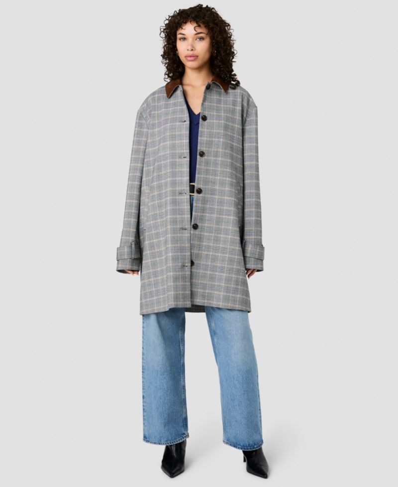 Women's Collared Relaxed Oversized Midi Jacket