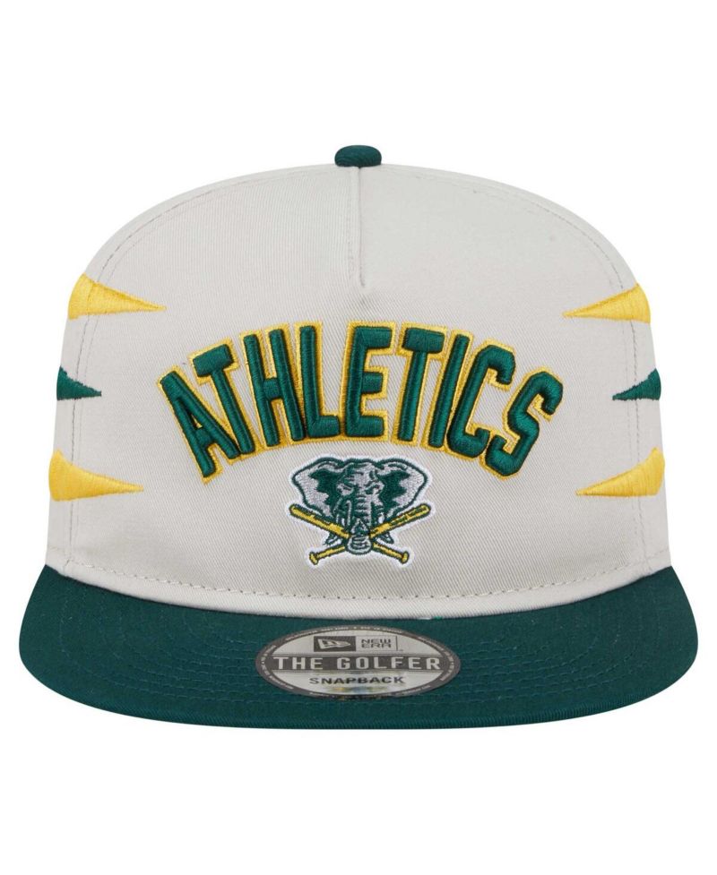 Men's Cream Athletics Iron Golfer Snapback Hat