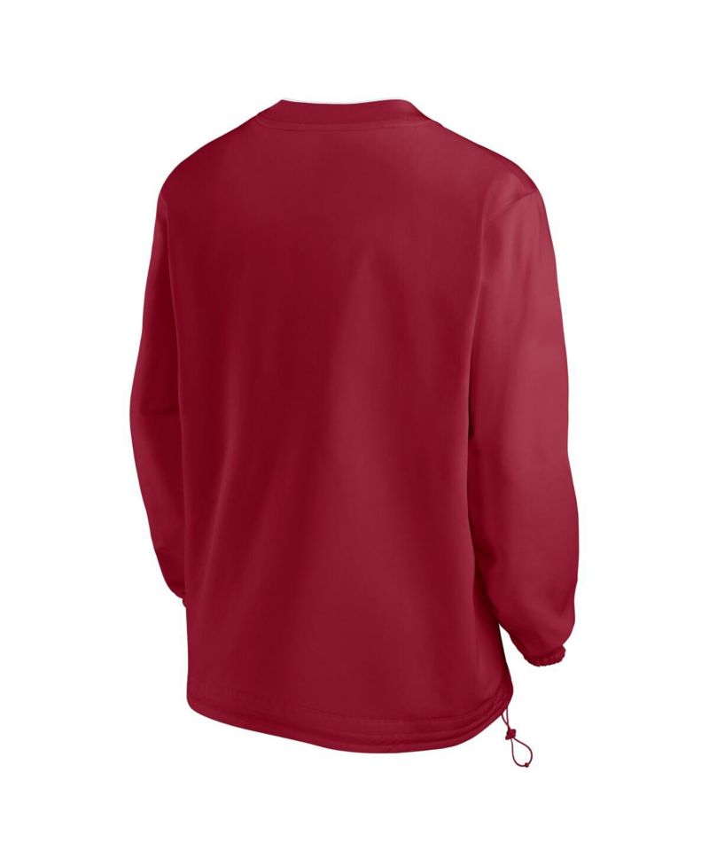 Men's Crimson Oklahoma Sooners 2024 Sideline Pullover Windshirt