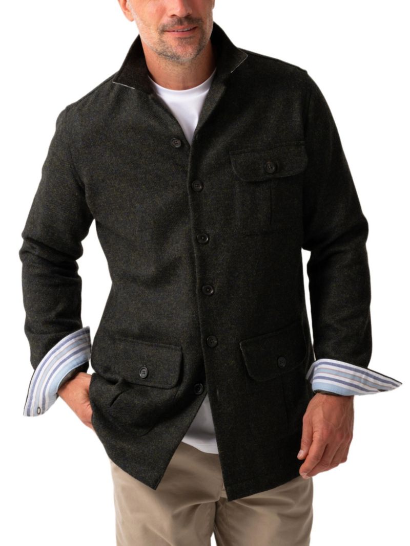 Men's Long Sleeve Wool Shirt-Jacket