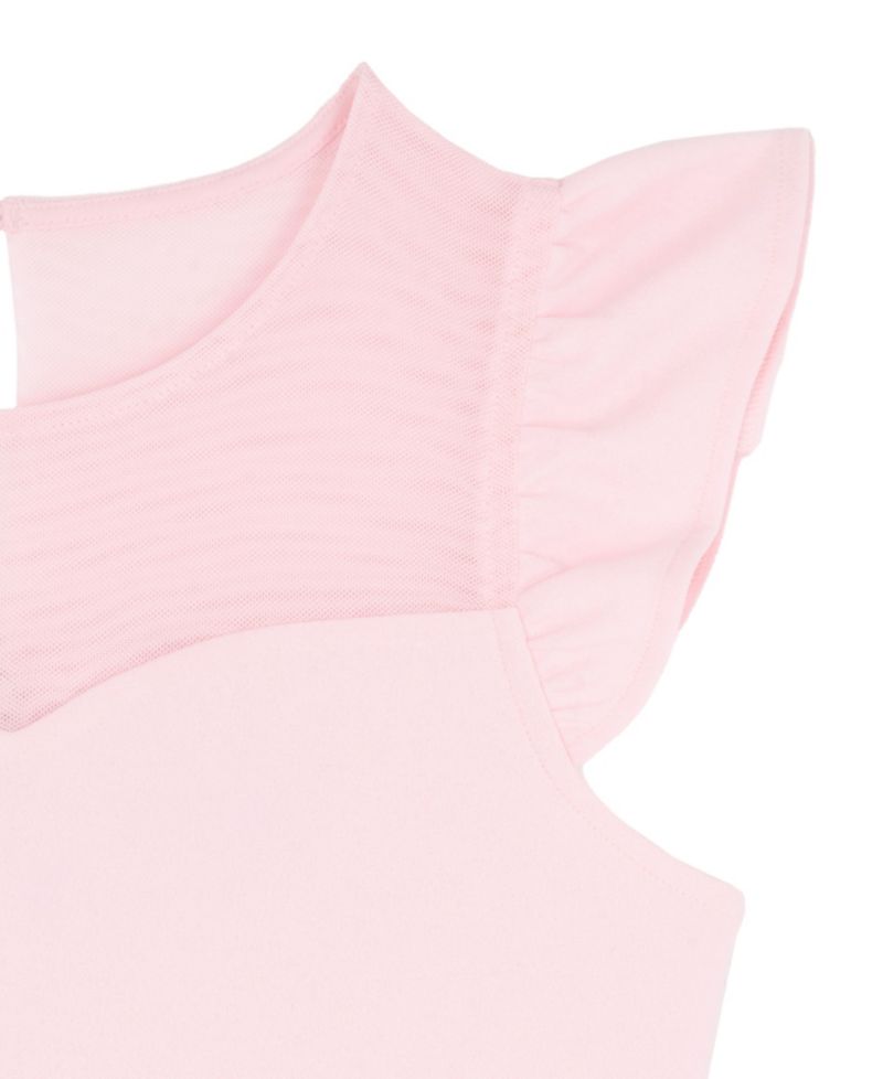 Girls' 4-16 Scuba Crepe Flutter-Sleeve Sweetheart-Neck Dress
