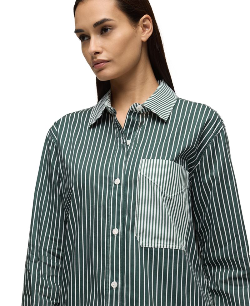 Women's Oversized Long-Sleeve Button-Down Shirt