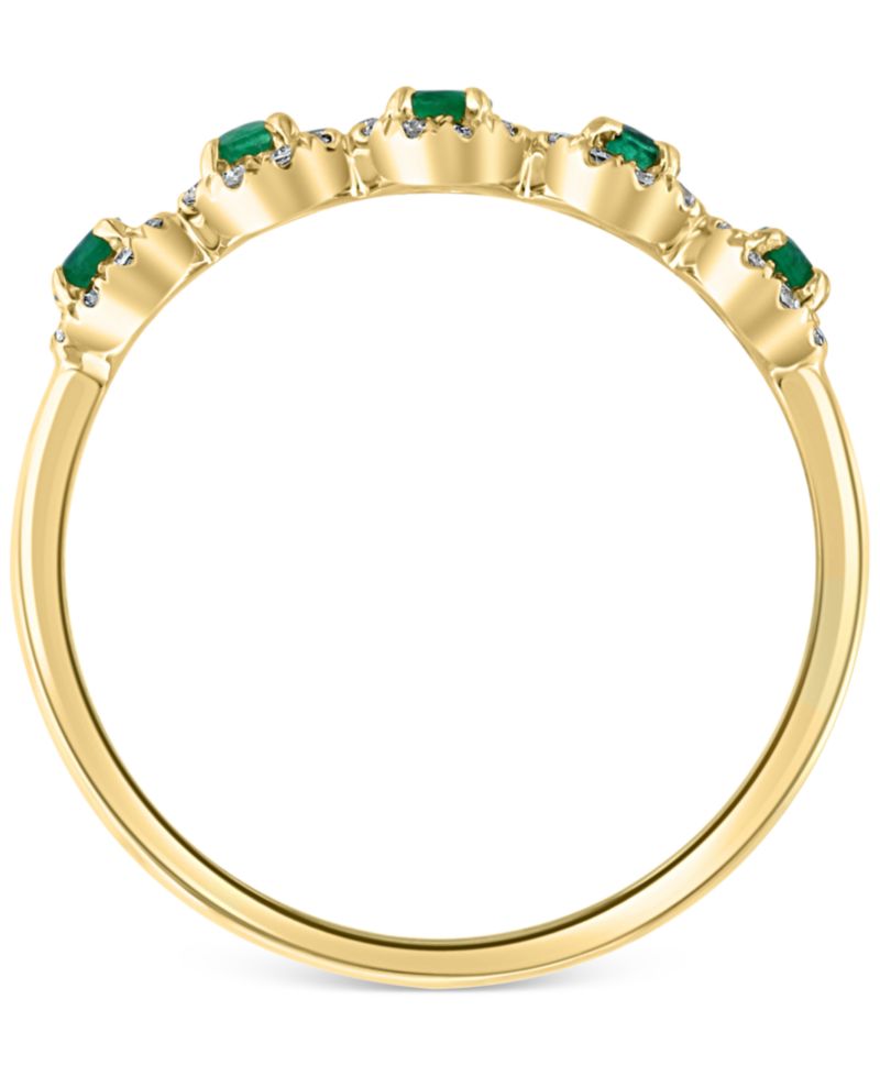 Sapphire (1/3 ct. t.w.) & Diamond (1/6 ct. t.w.) Cluster Band in 14k Rose Gold (Also Available in Ruby, Emerald, or Multistone)