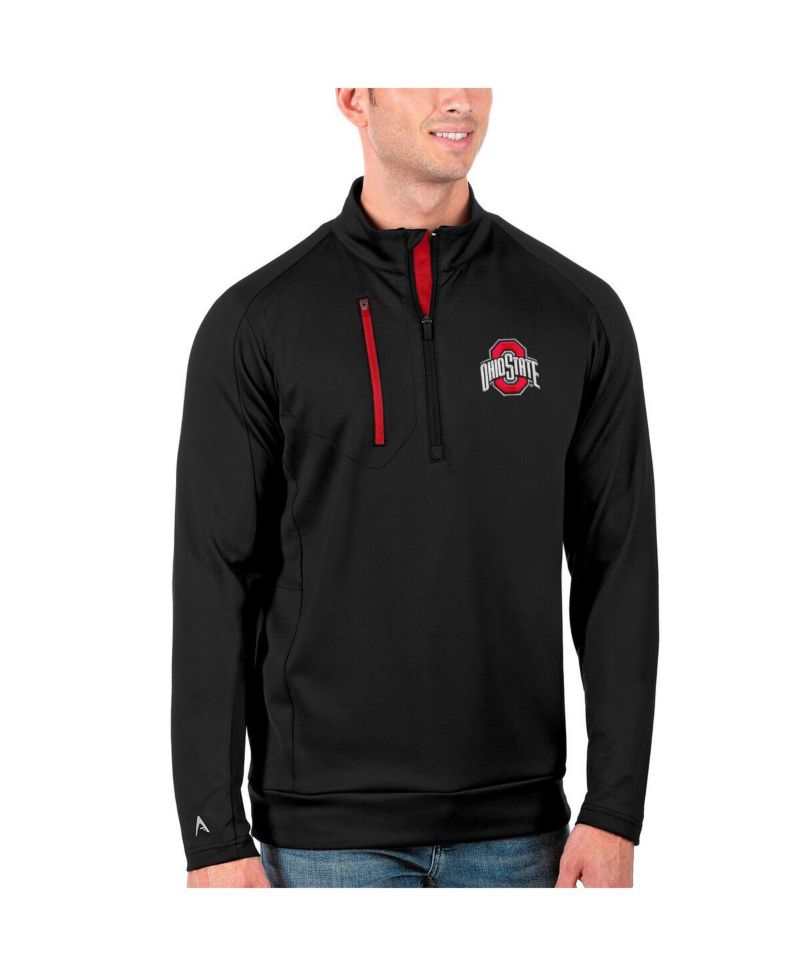 Men's Black/Scarlet Ohio State Buckeyes Generation Half-Zip Pullover Jacket