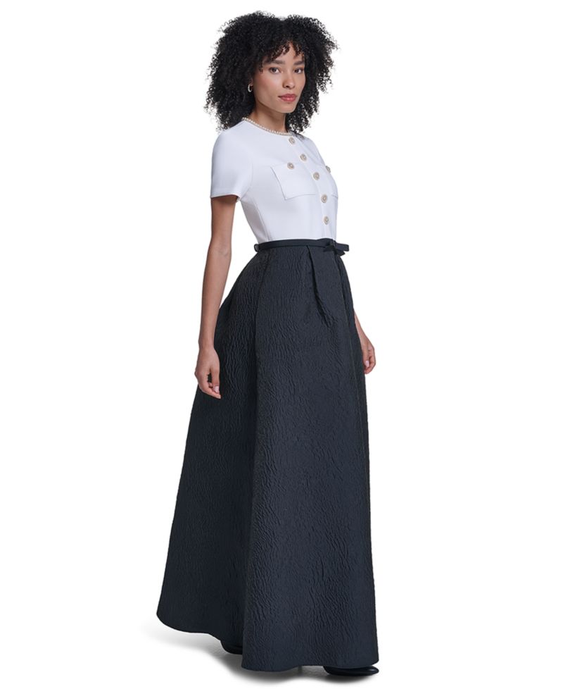 Women's Textured Maxi A-Line Gown