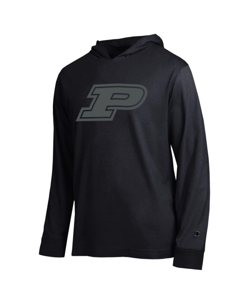 Men's Black Purdue Boilermakers Tonal All-Star Long Sleeve Hooded T-Shirt