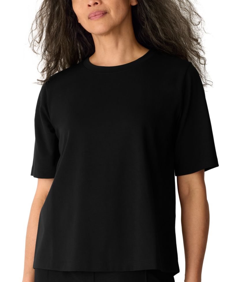 Women's Extra-Fine Ponte Crewneck Short-Sleeve T-Shirt