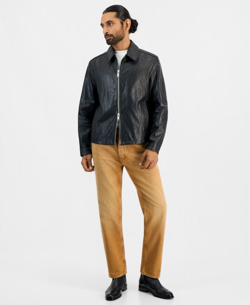 HUGO by Men's Liro Leather Jacket