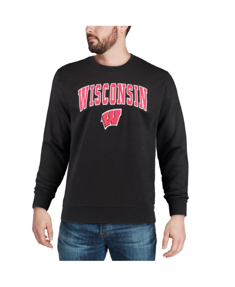 Men's Wisconsin Badgers Arch & Logo Crew Neck Sweatshirt