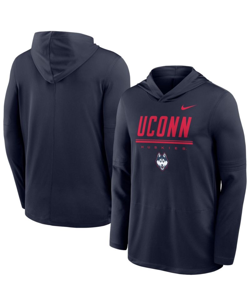 Men's Navy UConn Huskies 2026 Sideline Dri-FIT Lightweight Hooded Top