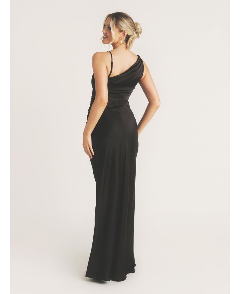 Cowl Front Asymmetric Bridesmaid Dress