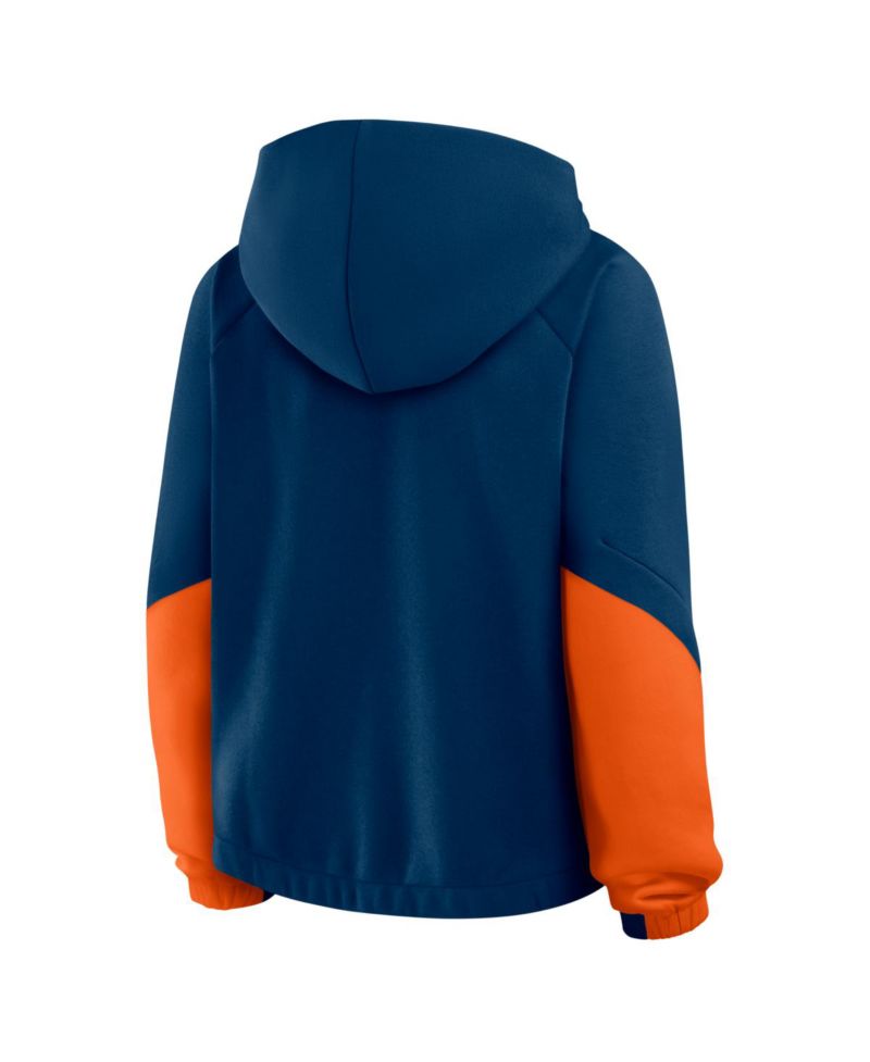 Women's Navy Chicago Bears Oversized Redzone Bubble Screen Pullover Hoodie