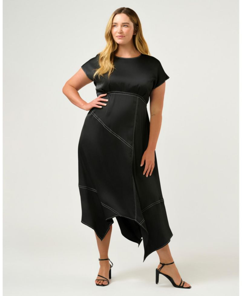 Women's Josephine Contrast Stitch Handkerchief Midi Dress