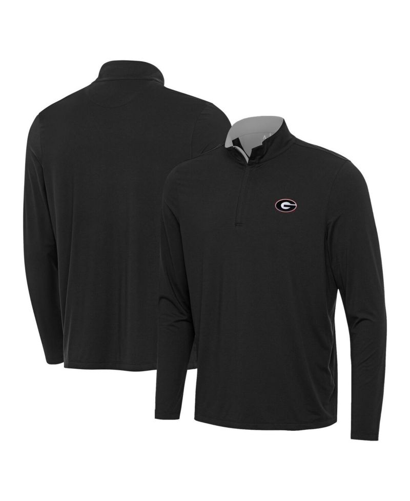 Men's Heather Gray Georgia Bulldogs Content Quarter-Zip Pullover Top