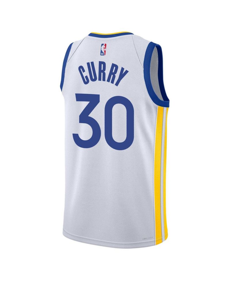 Big Boys Stephen Curry White Golden State Warriors Performance Swingman Jersey - Association Edition