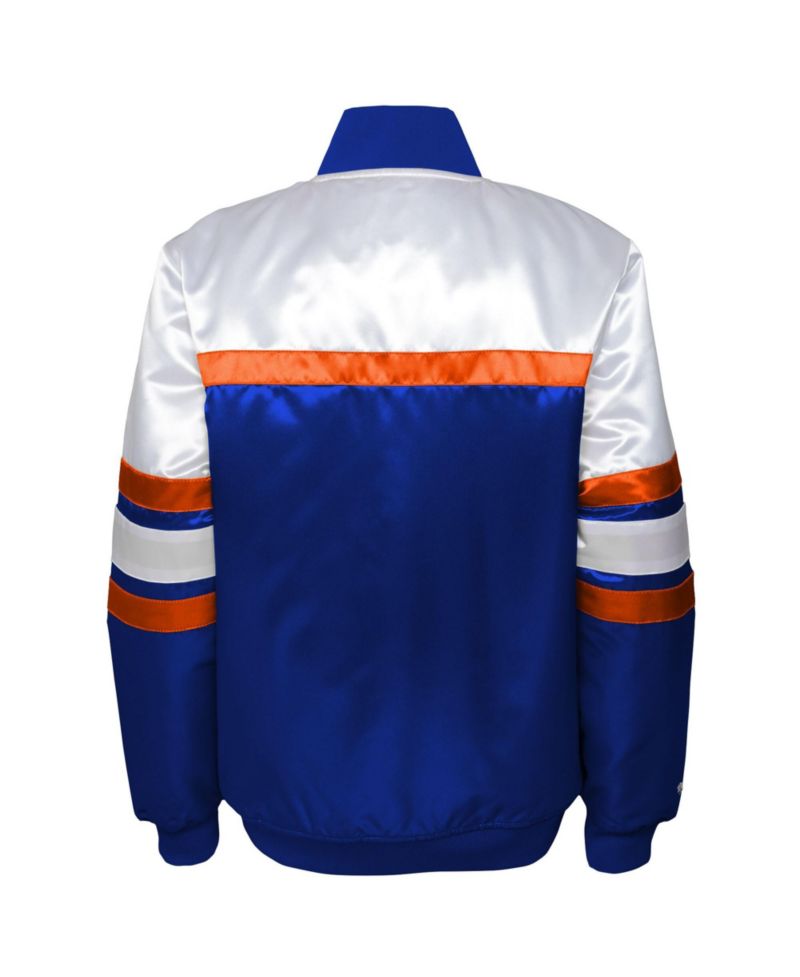 Big Boys and Girls Blue New York Knicks Satin Full-Snap Jacket