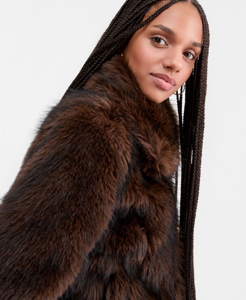 Women's Faux-Fur Collared Coat