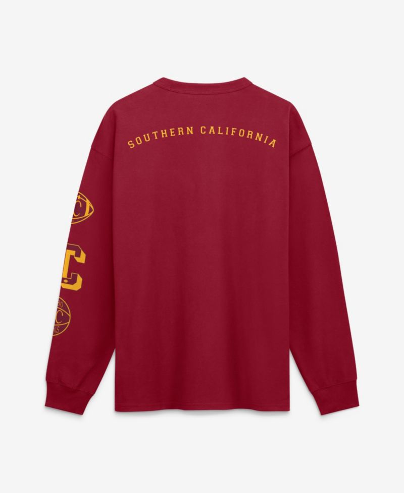 Men's Cardinal USC Trojans Academic Long Sleeve Pocket T-Shirt