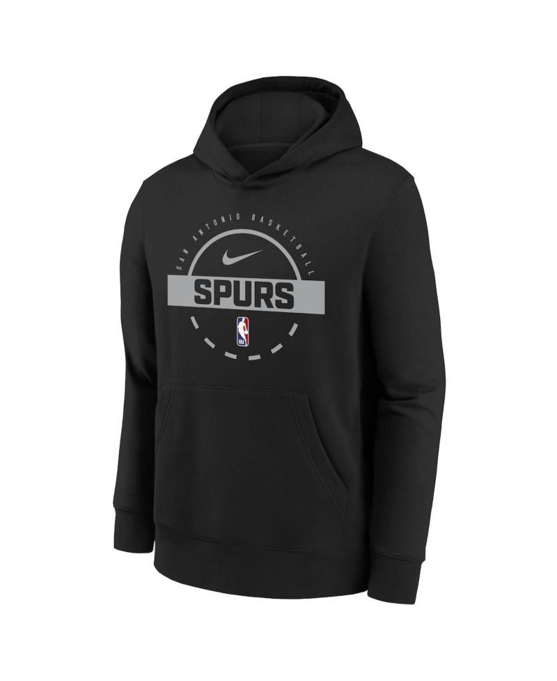 Big Boys and Girls Black San Antonio Spurs 2025/26 Club Fleece Practice Hoodie