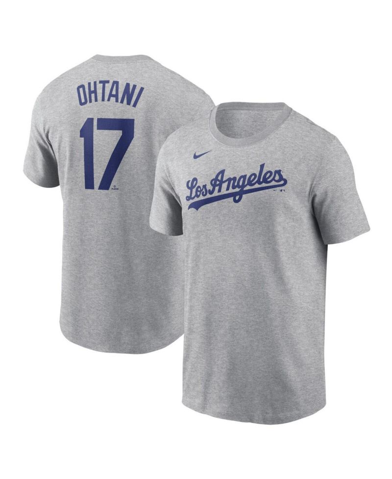 Men's Shohei Ohtani Gray Los Angeles Dodgers 2024 Fuse Name & Number T-Shirt